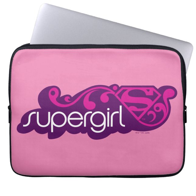 Supergirl Groovy Name and S-Shield Laptop Sleeve (Front)
