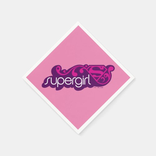 Supergirl Groovy Name and S_Shield Napkins