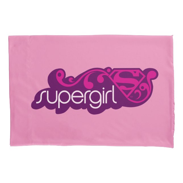 Supergirl Groovy Name and S-Shield Pillow Case (Front)
