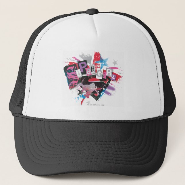 Supergirl Grunge Design Trucker Hat (Front)