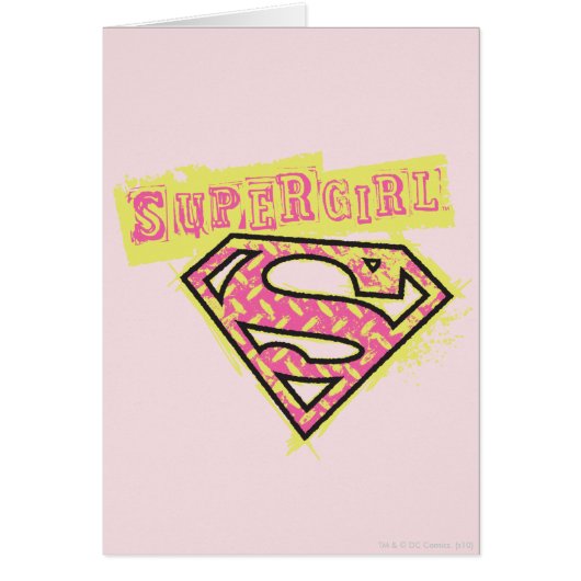 Supergirl Grunge Logo Pink Cards (Front)