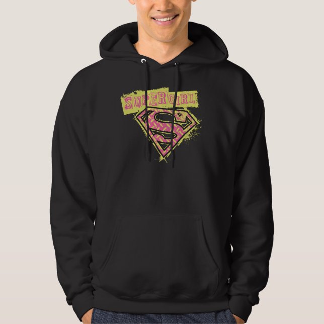 Supergirl Grunge Logo Pink Hoodie (Front)