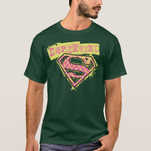 Supergirl Grunge Logo Pink T-Shirt