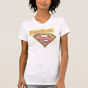 Supergirl Grunge Logo Pink T-Shirt