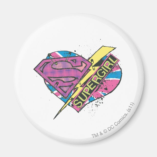 Supergirl Heart and Bolt Magnet (Front)