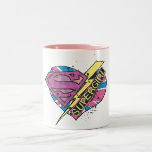 Supergirl Heart and Bolt Two-Tone Coffee Mug