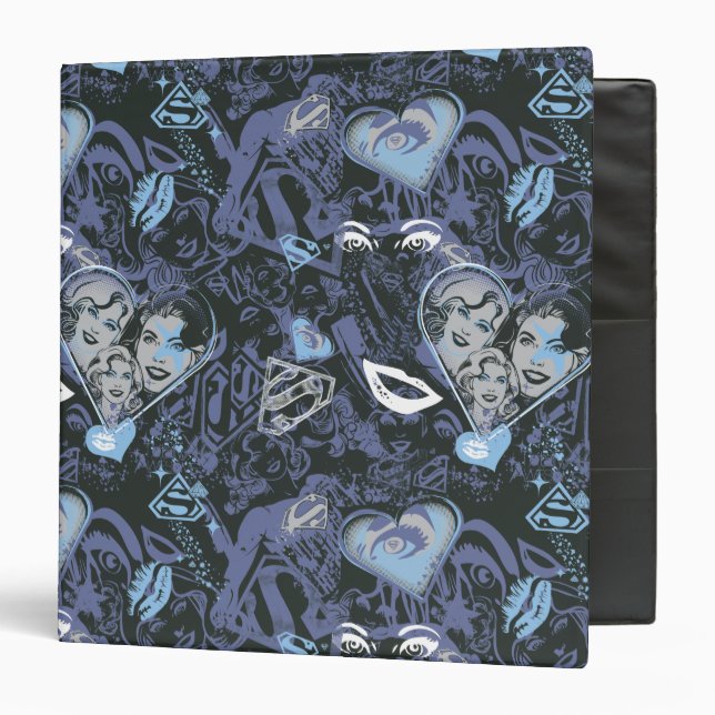 Supergirl Hearts and Lips Pattern Binder (Front/Inside)