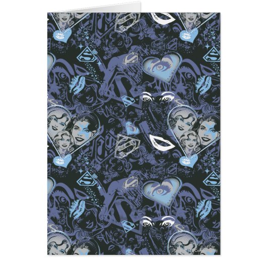 Supergirl Hearts and Lips Pattern Cards (Front)