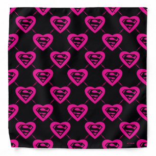 Supergirl Hearts Diagonal Pattern Bandana