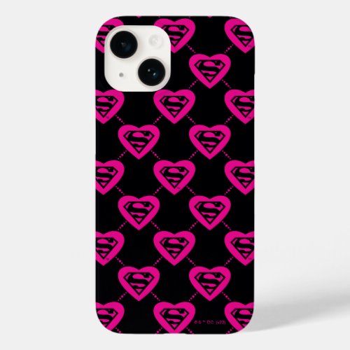 Supergirl Hearts Diagonal Pattern Case_Mate iPhone 14 Case