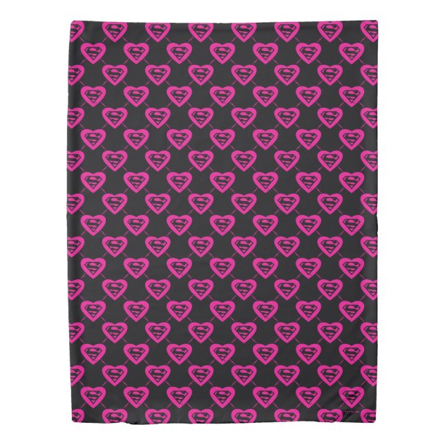 Supergirl Hearts Diagonal Pattern Duvet Cover (Front)