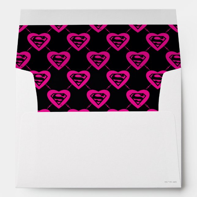 Supergirl Hearts Diagonal Pattern Envelope (Back (Bottom))