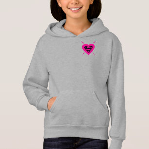 Supergirl Hearts Diagonal Pattern Hoodie