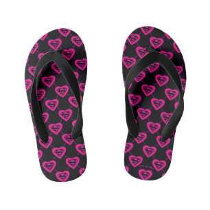 Supergirl Hearts Diagonal Pattern Kid's Flip Flops
