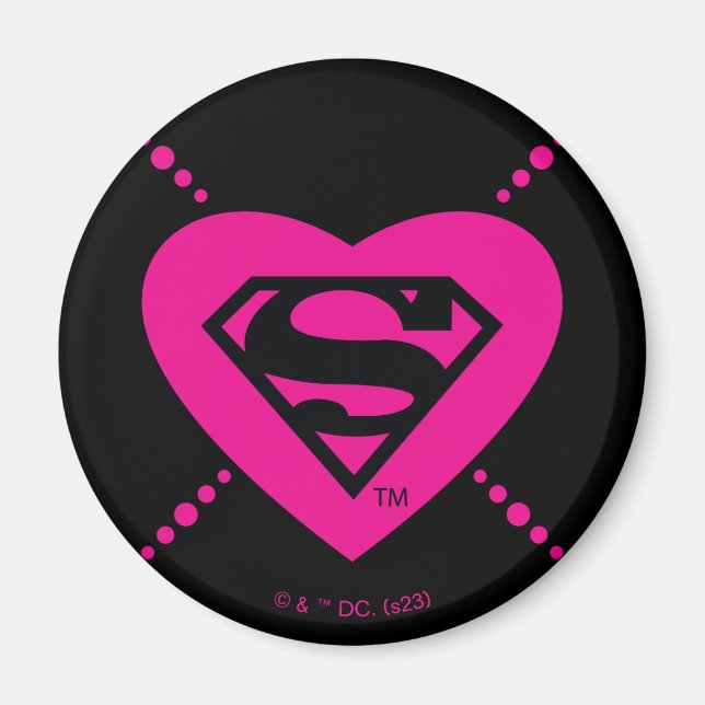 Supergirl Hearts Diagonal Pattern Magnet (Front)