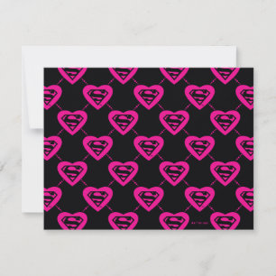 Supergirl Hearts Diagonal Pattern Note Card