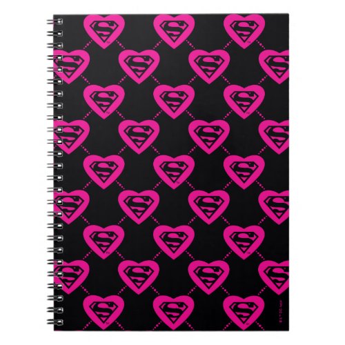 Supergirl Hearts Diagonal Pattern Notebook