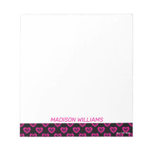 Supergirl Hearts Diagonal Pattern Notepad