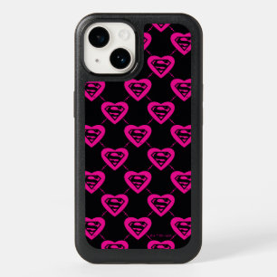 Supergirl Hearts Diagonal Pattern OtterBox iPhone 14 Case