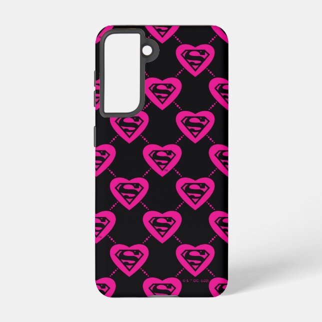 Supergirl Hearts Diagonal Pattern Samsung Galaxy Case (Back)