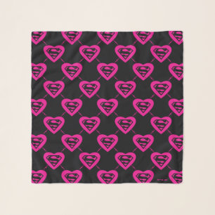 Supergirl Hearts Diagonal Pattern Scarf