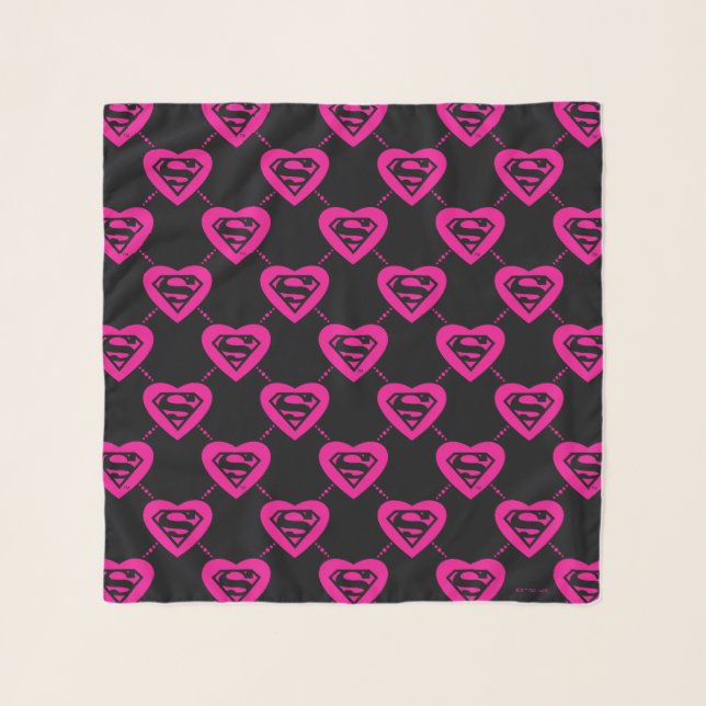 Supergirl Hearts Diagonal Pattern Scarf (Front)