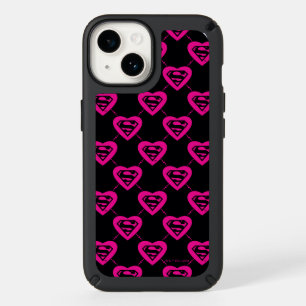 Supergirl Hearts Diagonal Pattern Speck iPhone 14 Case