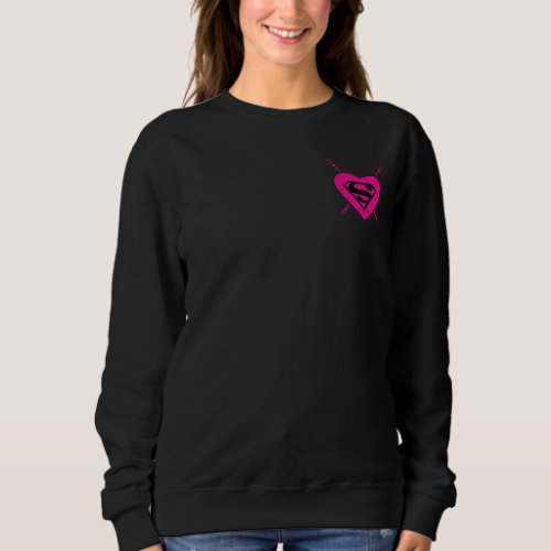 Supergirl Hearts Diagonal Pattern Sweatshirt