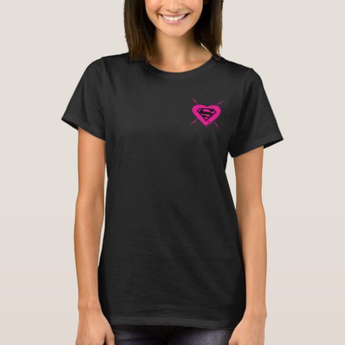 Supergirl Hearts Diagonal Pattern T_Shirt