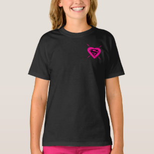 Supergirl Hearts Diagonal Pattern T-Shirt