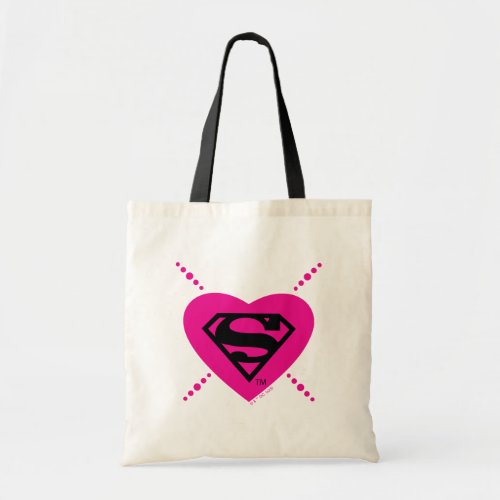 Supergirl Hearts Diagonal Pattern Tote Bag