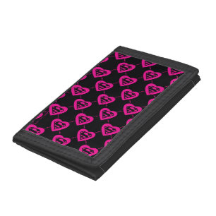 Supergirl Hearts Diagonal Pattern Tri-fold Wallet