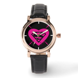 Supergirl Hearts Diagonal Pattern Watch