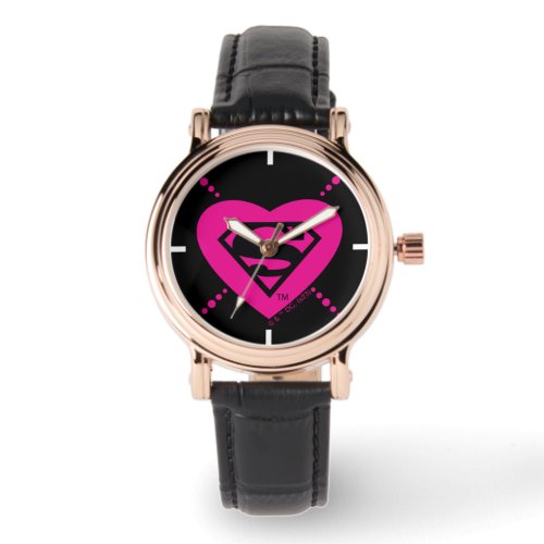 Supergirl Hearts Diagonal Pattern Watch