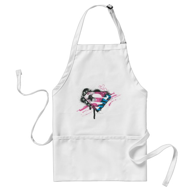 Supergirl Hearts Logo Adult Apron (Front)