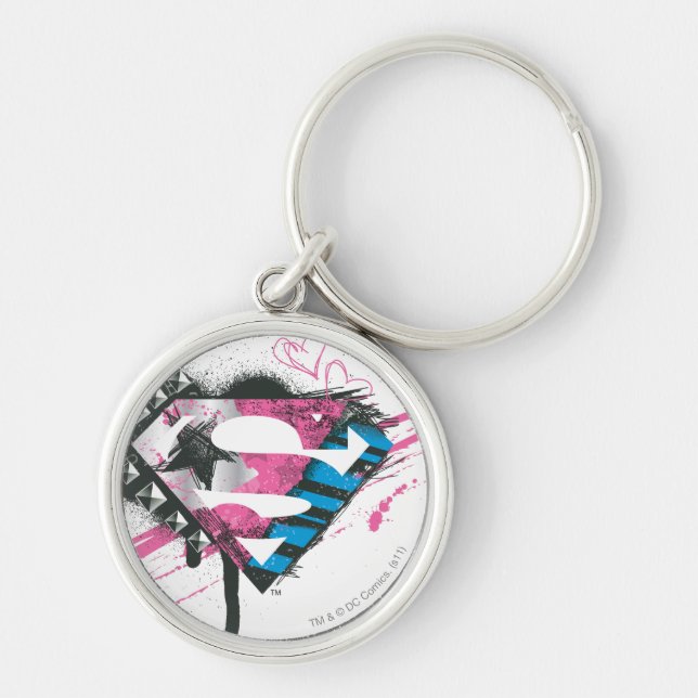 Supergirl Hearts Logo Keychain (Front)