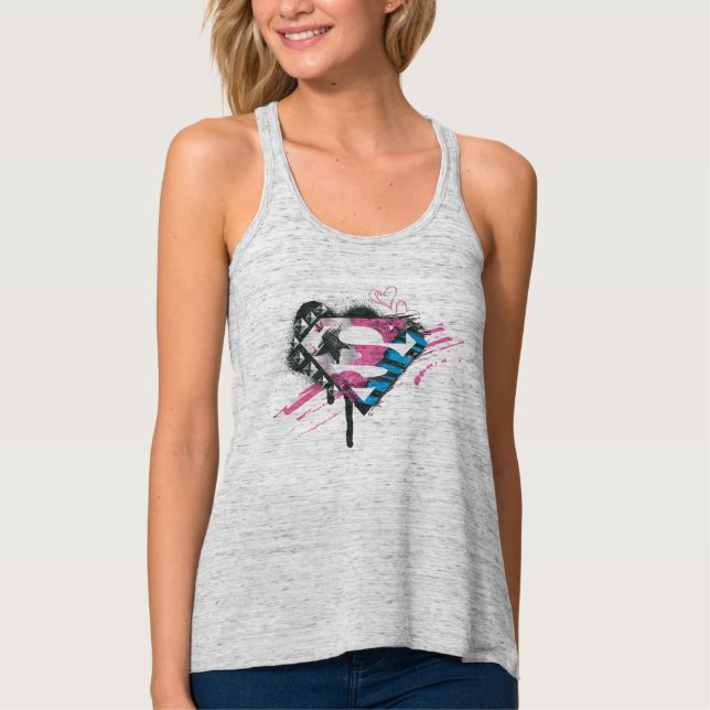 Supergirl Hearts Logo Tank Top (Front)