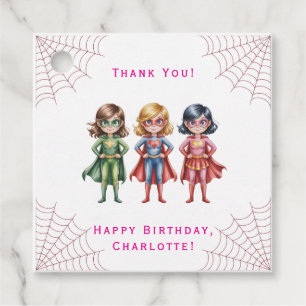 Supergirl Heroes Birthday Party For Girl Thank You Favor Tags