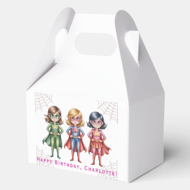 Supergirl Heroes Birthday Party For Girls Favor Boxes (Front)