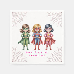 Supergirl Heroes Birthday Party For Girls Napkins