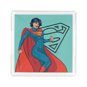 Supergirl Hovering in Blue Suit Acrylic Tray