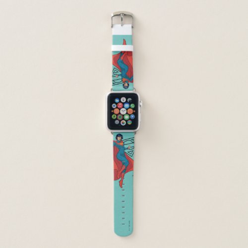 Supergirl Hovering in Blue Suit Apple Watch Band