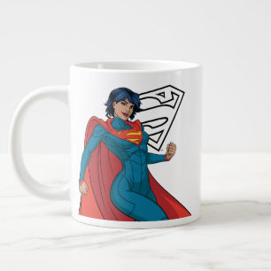 Supergirl Hovering in Blue Suit Giant Coffee Mug