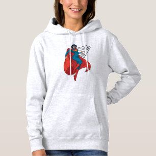 Supergirl Hovering in Blue Suit Hoodie