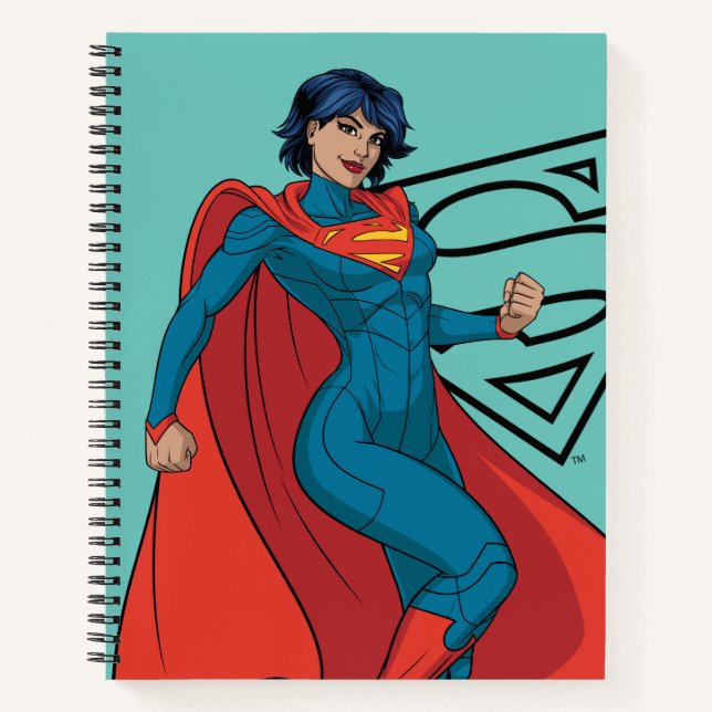 Supergirl Hovering in Blue Suit Notebook (Front)