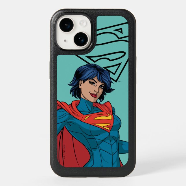 Supergirl Hovering in Blue Suit Otterbox iPhone Case (Back)