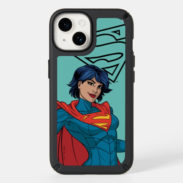 Supergirl Hovering in Blue Suit Speck iPhone Case (Front)