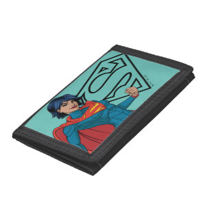 Supergirl Hovering in Blue Suit Tri-fold Wallet