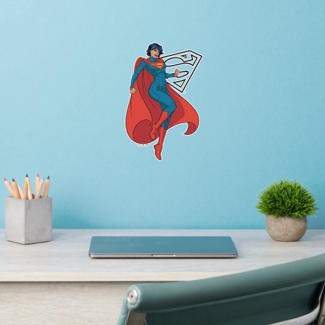 Supergirl Hovering in Blue Suit Wall Decal (Home Office 2)