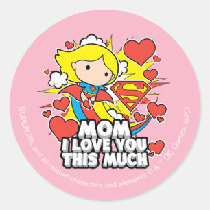 Supergirl I Love You This Much Classic Round Sticker